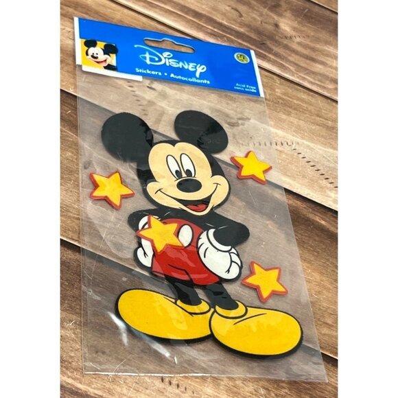 HTF VINTAGE SANDY LION DISNEY PDSG3 MICKEY IMAGE SET OF 5 PUFFY STICKERS STARS - Picture 1 of 3